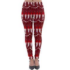 Bearded Santa Pattern Lightweight Velour Leggings by bloomingvinedesign