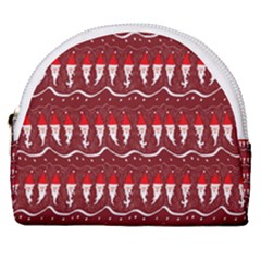 Bearded Santa Pattern Horseshoe Style Canvas Pouch by bloomingvinedesign