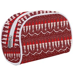 Bearded Santa Pattern Makeup Case (large) by bloomingvinedesign