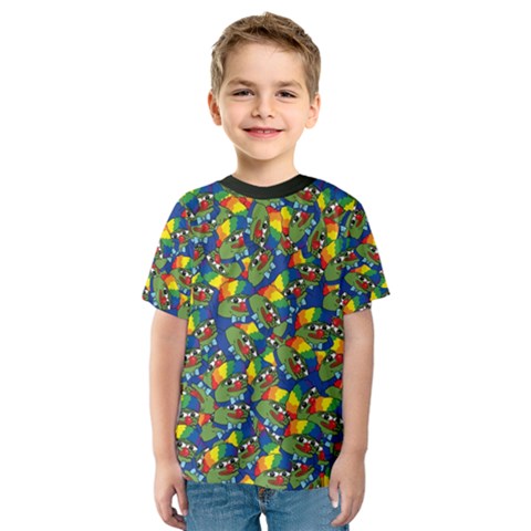 Clown World Pepe The Frog Honkhonk Meme Kekistan Funny Pattern Blue  Kids  Sport Mesh Tee by snek