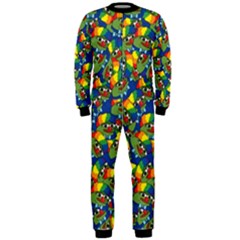 Clown World Pepe The Frog Honkhonk Meme Kekistan Funny Pattern Blue  Onepiece Jumpsuit (men)  by snek