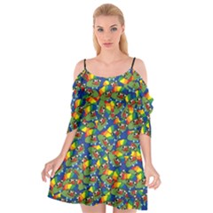 Clown World Pepe The Frog Honkhonk Meme Kekistan Funny Pattern Blue  Cutout Spaghetti Strap Chiffon Dress by snek