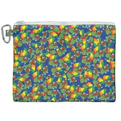 Clown World Pepe The Frog Honkhonk Meme Kekistan Funny Pattern Blue  Canvas Cosmetic Bag (xxl)