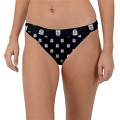 Sketchy Cartoon Ghost Drawing Motif Pattern Band Bikini Bottom by dflcprintsclothing