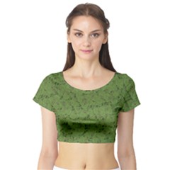 Groyper Pepe The Frog Original Meme Funny Kekistan Green Pattern Short Sleeve Crop Top by snek