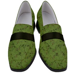 Groyper Pepe The Frog Original Meme Funny Kekistan Green Pattern Women s Chunky Heel Loafers by snek