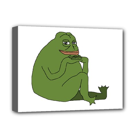 Groyper Pepe The Frog Original Funny Kekistan Meme  Deluxe Canvas 16  X 12  (stretched)  by snek