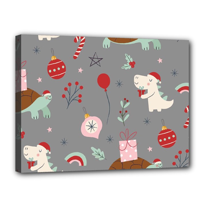 Funny Christmas Pattern Canvas 16  x 12  (Stretched)