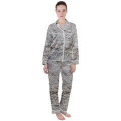 Sand Abstract Satin Long Sleeve Pyjamas Set