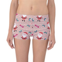 Cute Christmas Santa Seamless Pattern Reversible Boyleg Bikini Bottoms by Vaneshart