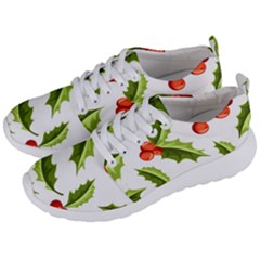 Christmas Holly Berry Seamless Pattern Men s Lightweight Sports Shoes by Vaneshart