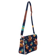 Colorful Funny Christmas Pattern Shoulder Bag with Back Zipper