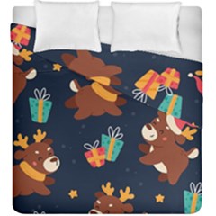 Colorful Funny Christmas Pattern Duvet Cover Double Side (King Size)