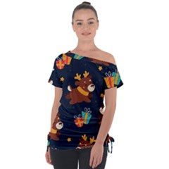 Colorful Funny Christmas Pattern Tie-Up Tee