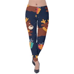 Colorful Funny Christmas Pattern Velvet Leggings