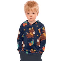 Colorful Funny Christmas Pattern Kids  Overhead Hoodie