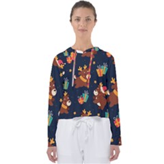 Colorful Funny Christmas Pattern Women s Slouchy Sweat