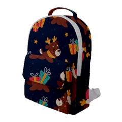 Colorful Funny Christmas Pattern Flap Pocket Backpack (Large)