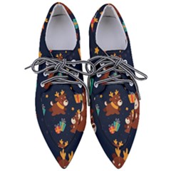 Colorful Funny Christmas Pattern Women s Pointed Oxford Shoes