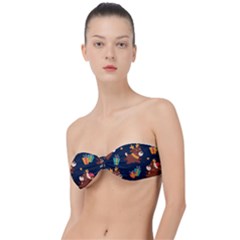 Colorful Funny Christmas Pattern Classic Bandeau Bikini Top 