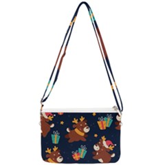 Colorful Funny Christmas Pattern Double Gusset Crossbody Bag