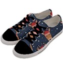 Cute Deer Heads Seamless Pattern Christmas Men s Low Top Canvas Sneakers View2