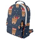 Cute Deer Heads Seamless Pattern Christmas Flap Pocket Backpack (Small) View1