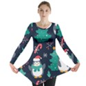 Colorful Funny Christmas Pattern Long Sleeve Tunic  View1