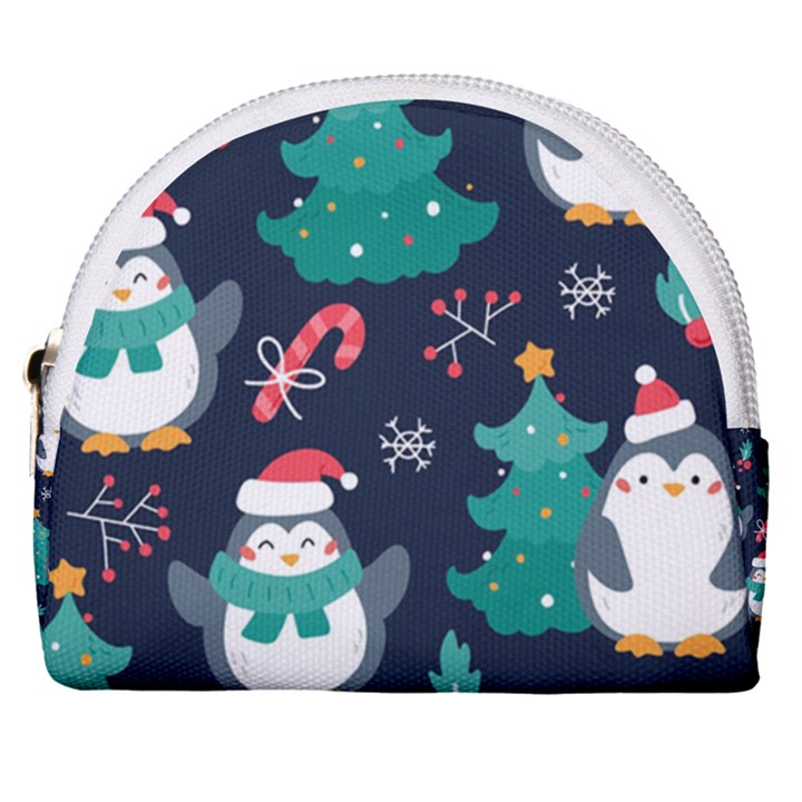 Colorful Funny Christmas Pattern Horseshoe Style Canvas Pouch