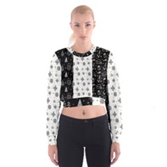 Black Golden Christmas Pattern Collection Cropped Sweatshirt