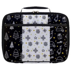 Black Golden Christmas Pattern Collection Full Print Lunch Bag by Vaneshart