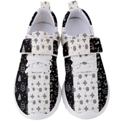 Black Golden Christmas Pattern Collection Women s Velcro Strap Shoes