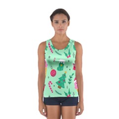 Funny Christmas Pattern Background Sport Tank Top 