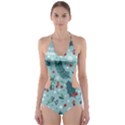 Seamless Pattern With Berries Leaves Cut-Out One Piece Swimsuit View1