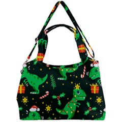 Christmas Funny Pattern Dinosaurs Double Compartment Shoulder Bag by Vaneshart