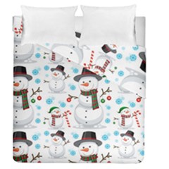 Christmas Snowman Seamless Pattern Duvet Cover Double Side (queen Size)