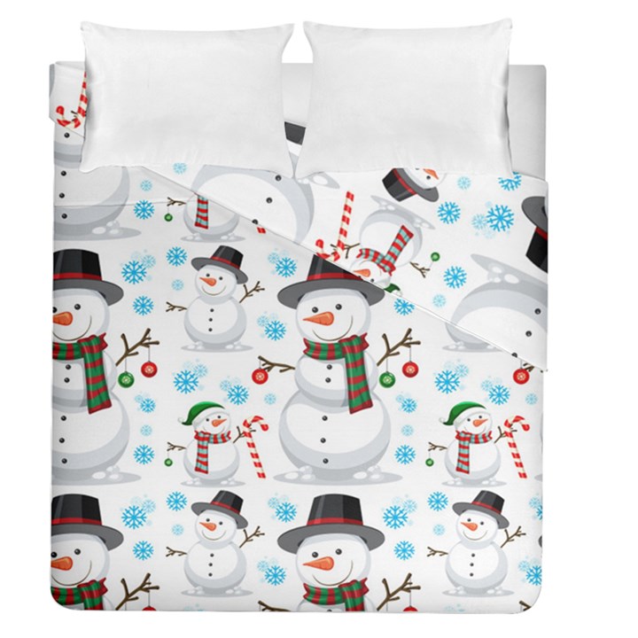 Christmas Snowman Seamless Pattern Duvet Cover Double Side (Queen Size)