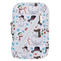 Christmas Snowman Seamless Pattern Belt Pouch Bag (small) by Vaneshart