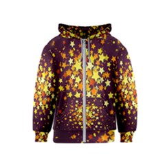 Colorful Confetti Stars Paper Particles Scattering Randomly Dark Background With Explosion Golden St Kids  Zipper Hoodie