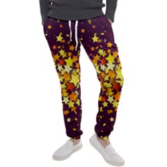Colorful Confetti Stars Paper Particles Scattering Randomly Dark Background With Explosion Golden St Men s Jogger Sweatpants by Vaneshart