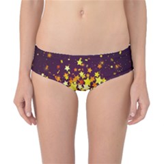 Colorful Confetti Stars Paper Particles Scattering Randomly Dark Background With Explosion Golden St Classic Bikini Bottoms by Vaneshart