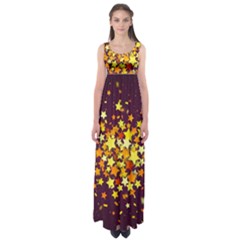 Colorful Confetti Stars Paper Particles Scattering Randomly Dark Background With Explosion Golden St Empire Waist Maxi Dress by Vaneshart