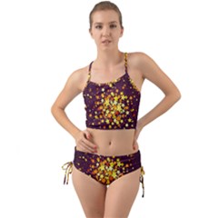 Colorful Confetti Stars Paper Particles Scattering Randomly Dark Background With Explosion Golden St Mini Tank Bikini Set by Vaneshart