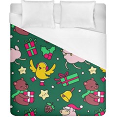 Funny Decoration Christmas Pattern Background Duvet Cover (california King Size) by Vaneshart