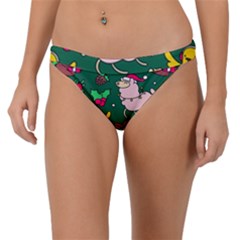 Funny Decoration Christmas Pattern Background Band Bikini Bottom by Vaneshart