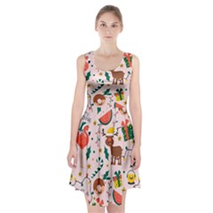 Colorful Funny Christmas Pattern Merry Xmas Racerback Midi Dress