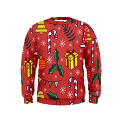 Colorful Funny Christmas Pattern Kids  Sweatshirt