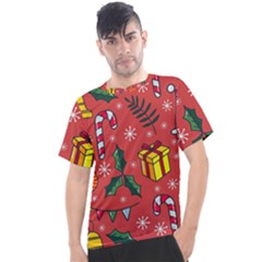 Colorful Funny Christmas Pattern Men s Sport Top by Vaneshart