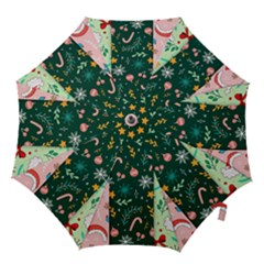 Hand Drawn Christmas Pattern Collection Hook Handle Umbrellas (small)