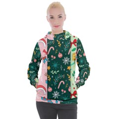 Hand Drawn Christmas Pattern Collection Women s Hooded Pullover by Vaneshart